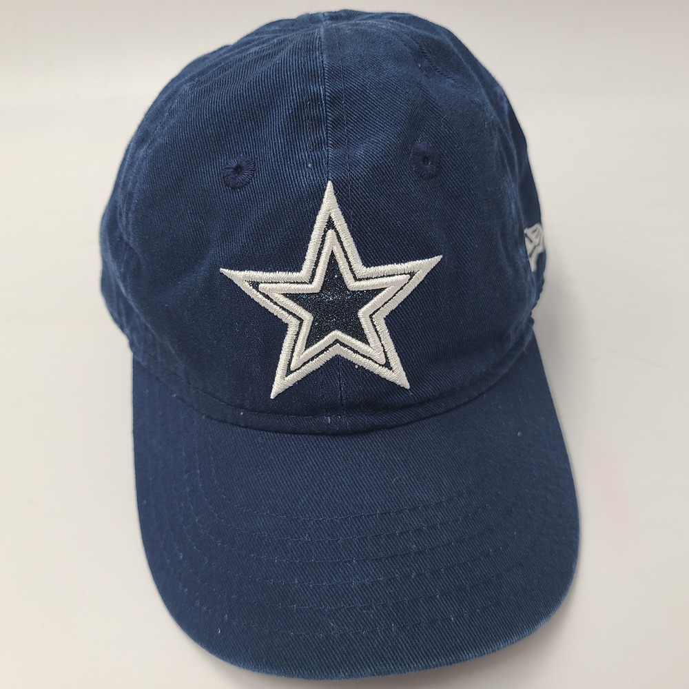 Toddler Girls Dallas Cowboys Hat Strapback New Era Blue NFL Glitter Star Logo